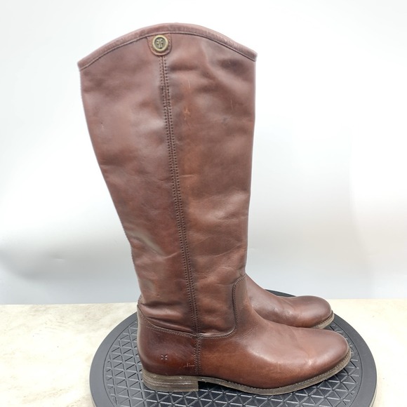 Frye Shoes - Frye Melissa Button 2 Boots Women Size 10 Shoes Brown Leather Tall Pull On